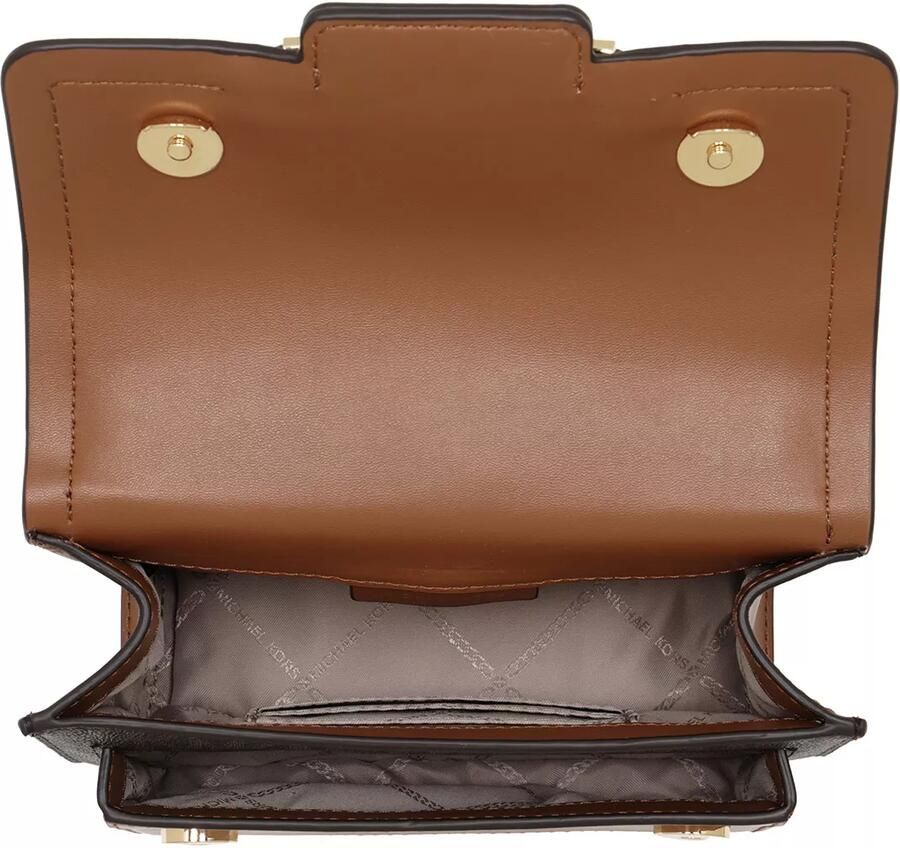 Michael Kors crossbody tas Heather XS met logoprint donkerbruin cognac - Foto 2