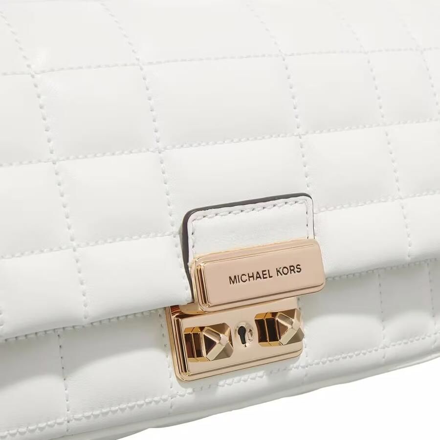 Michael Kors Gewatteerde leren schoudertas met ketting White Dames