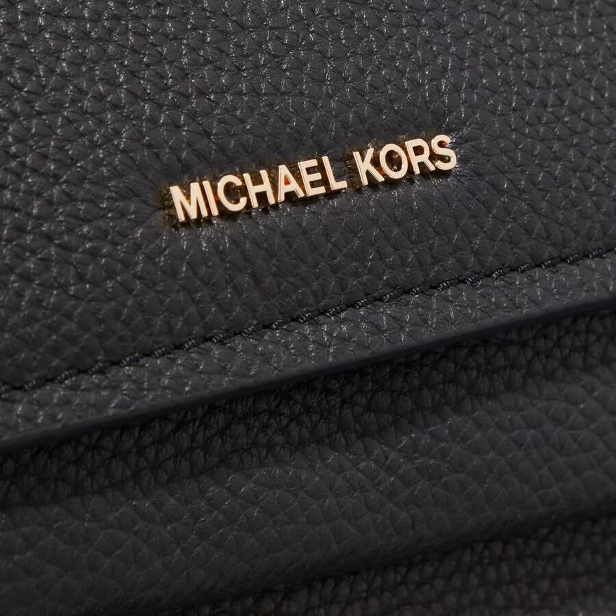 Michael Kors Zwarte leren schoudertas met magneetsluiting Black Dames