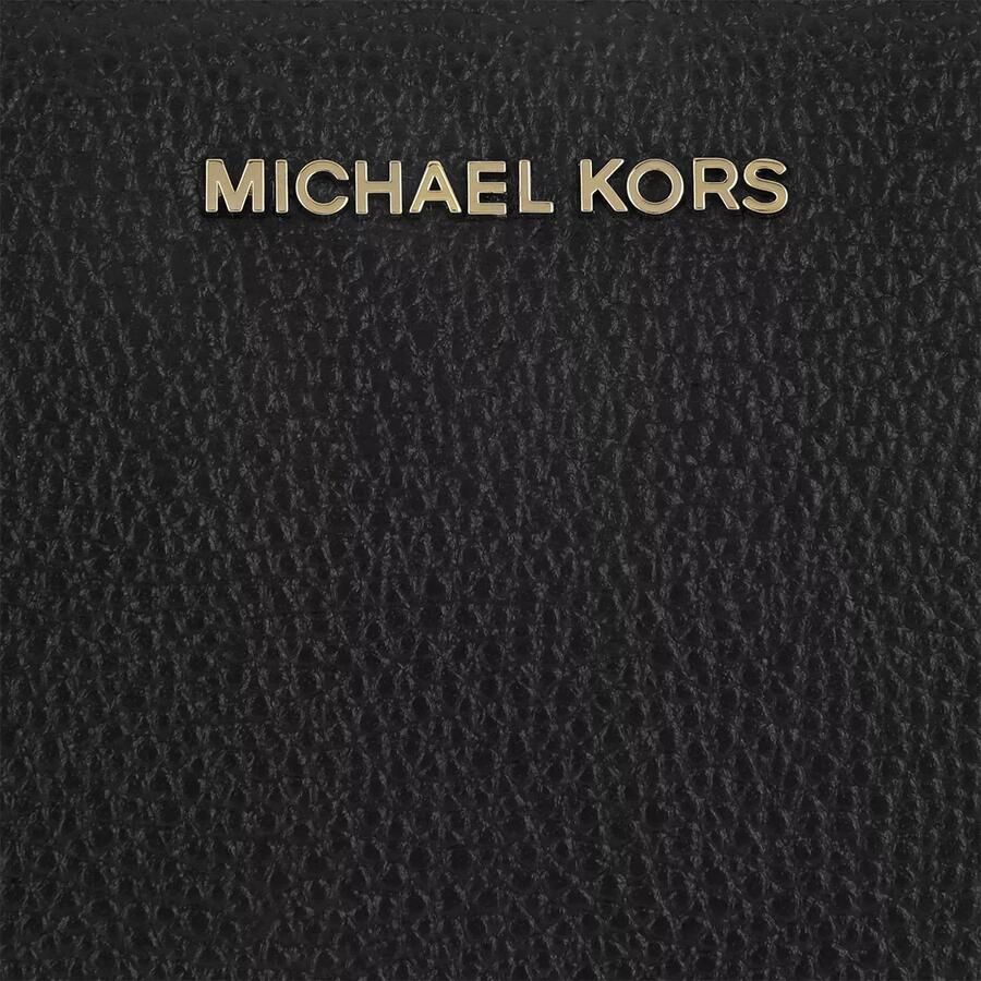 Michael Kors Zwarte leren handtas Gouden details Black Dames