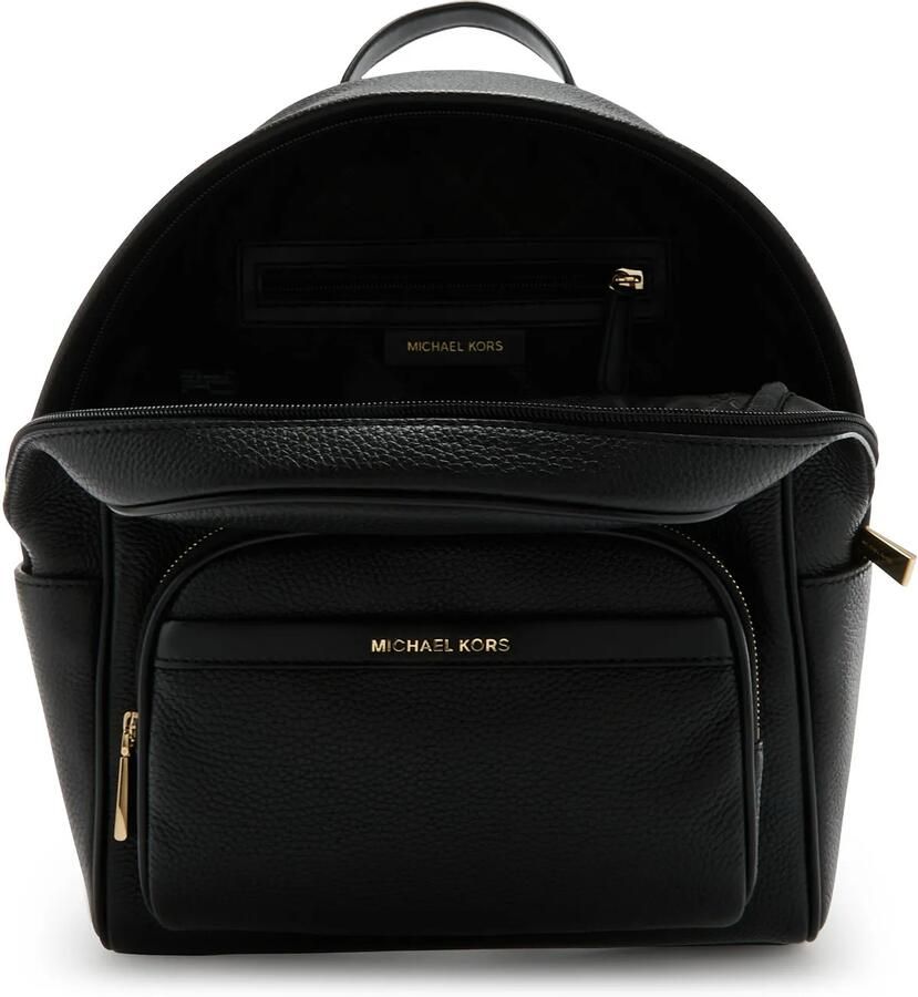 Michael Kors Tumbled Leren Rugzak Zwart Black Dames