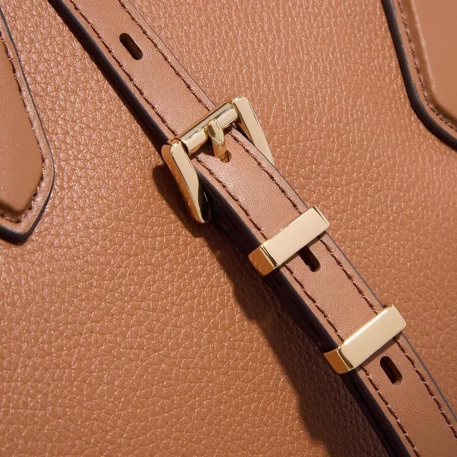 Michael Kors Handtas van gekorreld leer met metalen hangslot Brown Dames