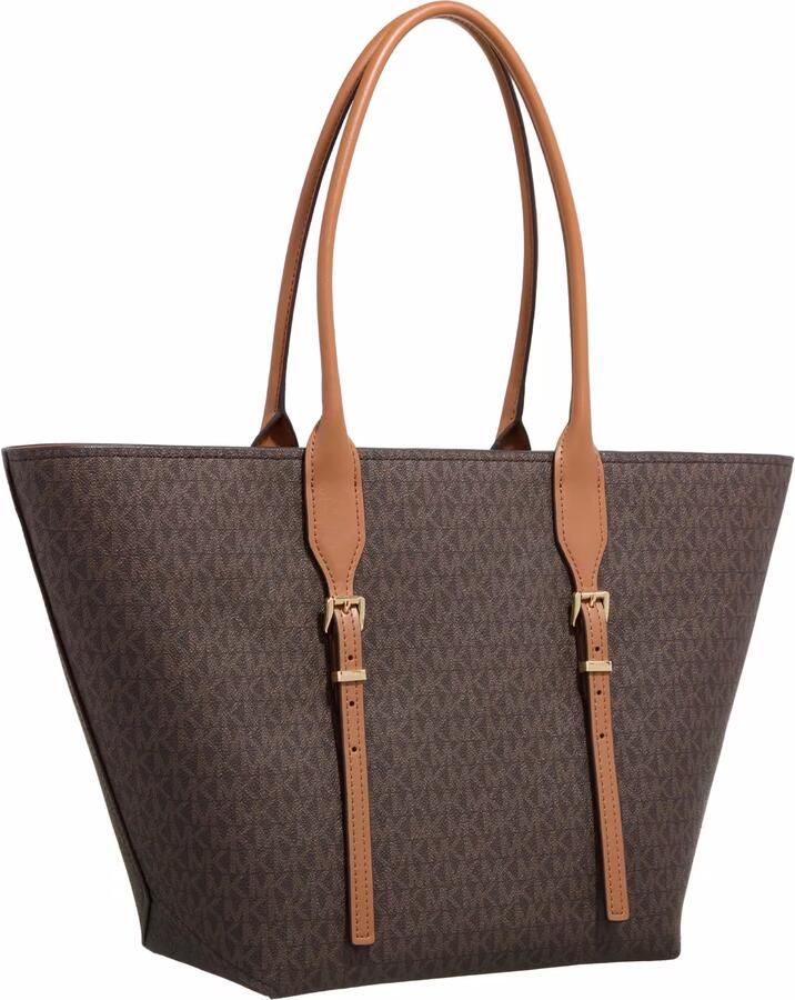 Michael Kors Bruine Toprits Handtas Metalen Voeten Brown Dames