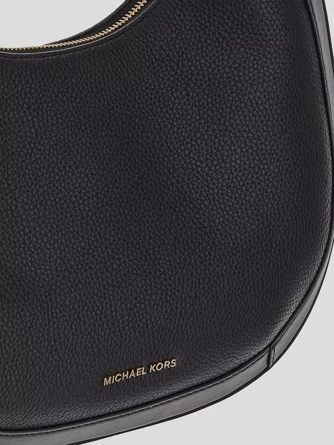 Michael Kors Shoppers & Totes Rounded Black Leather Shoulder Bag in zwart