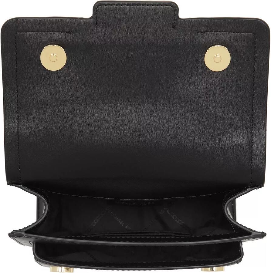 Michael Kors Kleine Zwarte Crossbody Tas met Gouden Details Black Dames