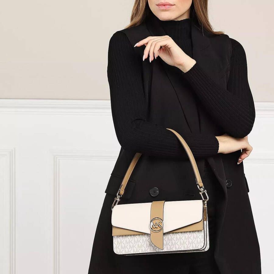 Michael Kors Satchels Greenwich Medium Convertible Shoulder in beige