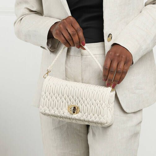 Miu Crossbody bags Miu Crystal Cloqué Shoulder Bag Nappa in white