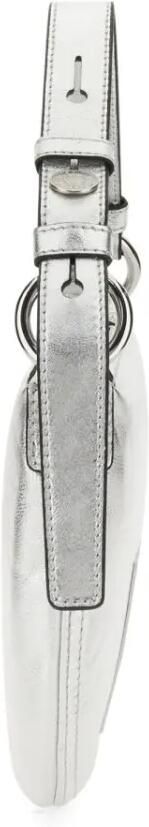 Moschino Hobo bags Rounded Silhouette Handbag With Logo in zilver