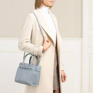 Mulberry Totes Bayswater Mini Zipped Leather in light blue
