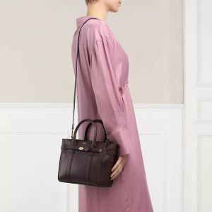 Mulberry Totes Zipped Bayswater Tote Mini in bordeaux