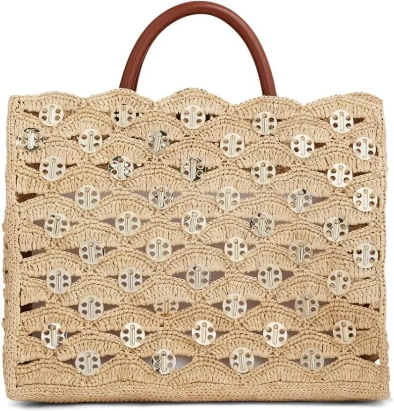 Paco Rabanne Shoppers & Totes Rafia Bag. in bruin