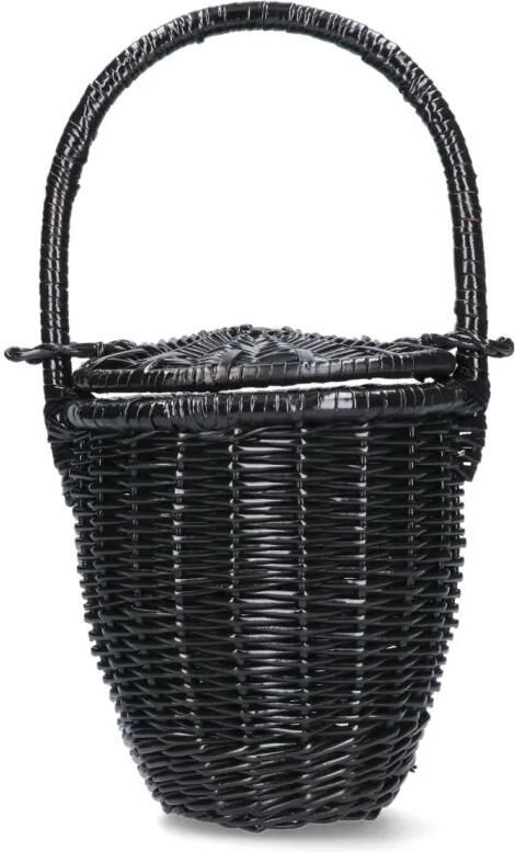 Patou Bucket bags Woven Straw Bucket Bag – Black in zwart