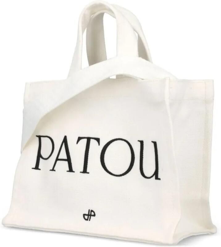 Patou Shoppers & Totes Cream White Small Bag With Logo in beige