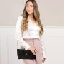 PATRIZIA PEPE Zwarte Pochette met Gouden Vlieglogo Black Dames - Thumbnail 1