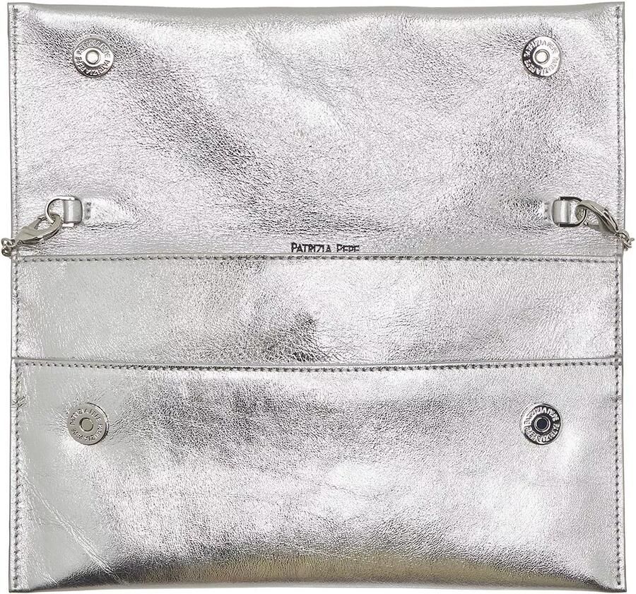 PATRIZIA PEPE Metallic Fly Clutch met Afneembare Ketting Gray Dames - Foto 3