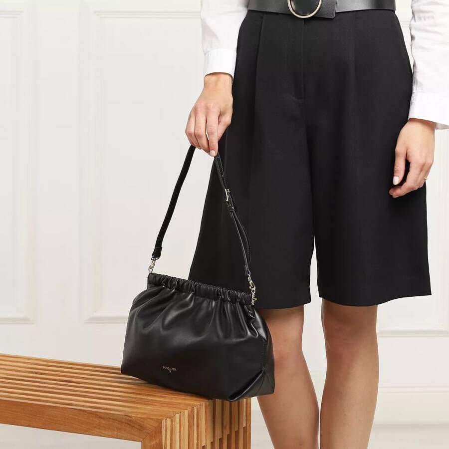 PATRIZIA PEPE Zwarte Schoudertas Tijdloze Elegantie en Stijl Zwart Dames