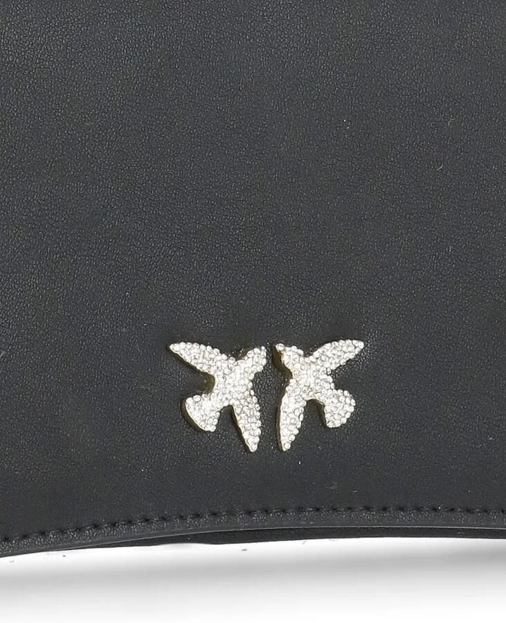 Pinko Zwarte Pochette Tas met Metalen Handvat Black Dames - Foto 3