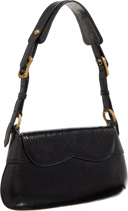 Pinko Vintage Leren Tas met Magnetische Flap Black Dames - Foto 4
