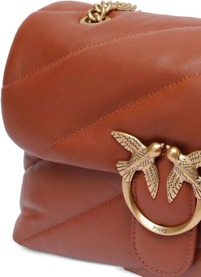 Pinko Gewatteerde Love Classic Schoudertas met verguld logo Brown Dames - Foto 2