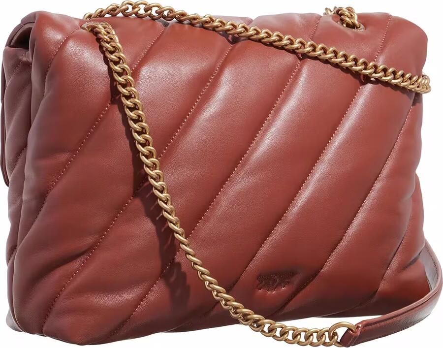 Pinko Bruine leren schoudertas met Love Birds Brown Dames - Foto 3