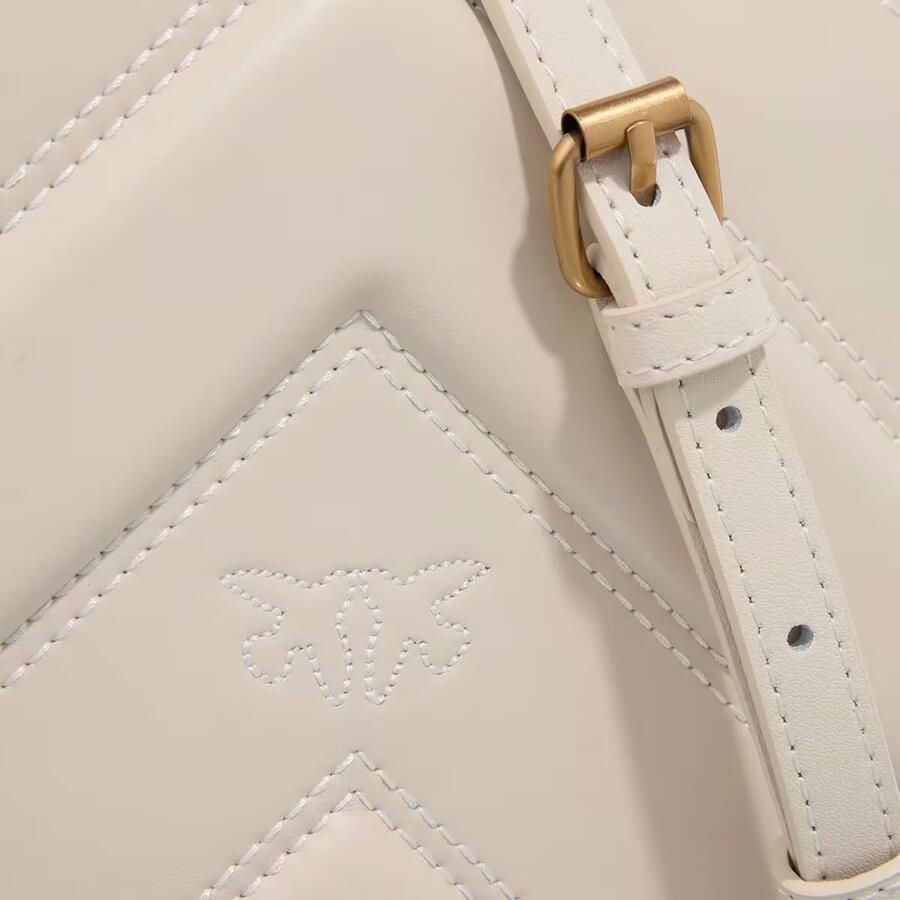 Pinko Witte Leren Schoudertas met Ketting White Dames