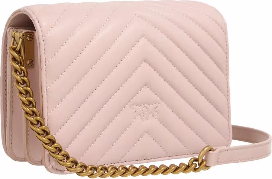 Pinko Love Click Mini Sheep Nappa Chevron Tassen Pink Dames