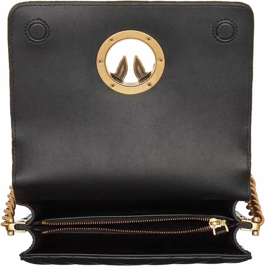 Pinko Love Click Chevron Mini Black Crossbody BAG Zwart Dames