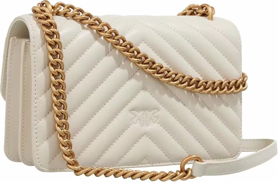Pinko Witte leren Chevron Gewatteerde Schoudertas White Dames - Foto 3
