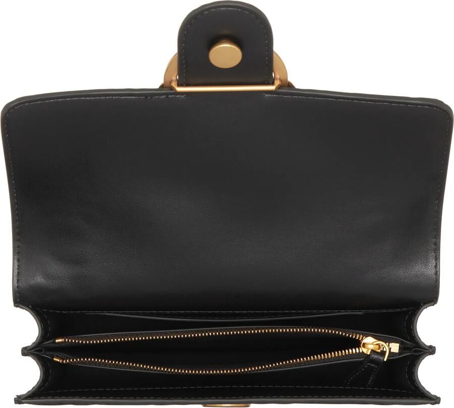 Pinko Zwarte en Gouden Schoudertas voor Vrouwen Black Dames
