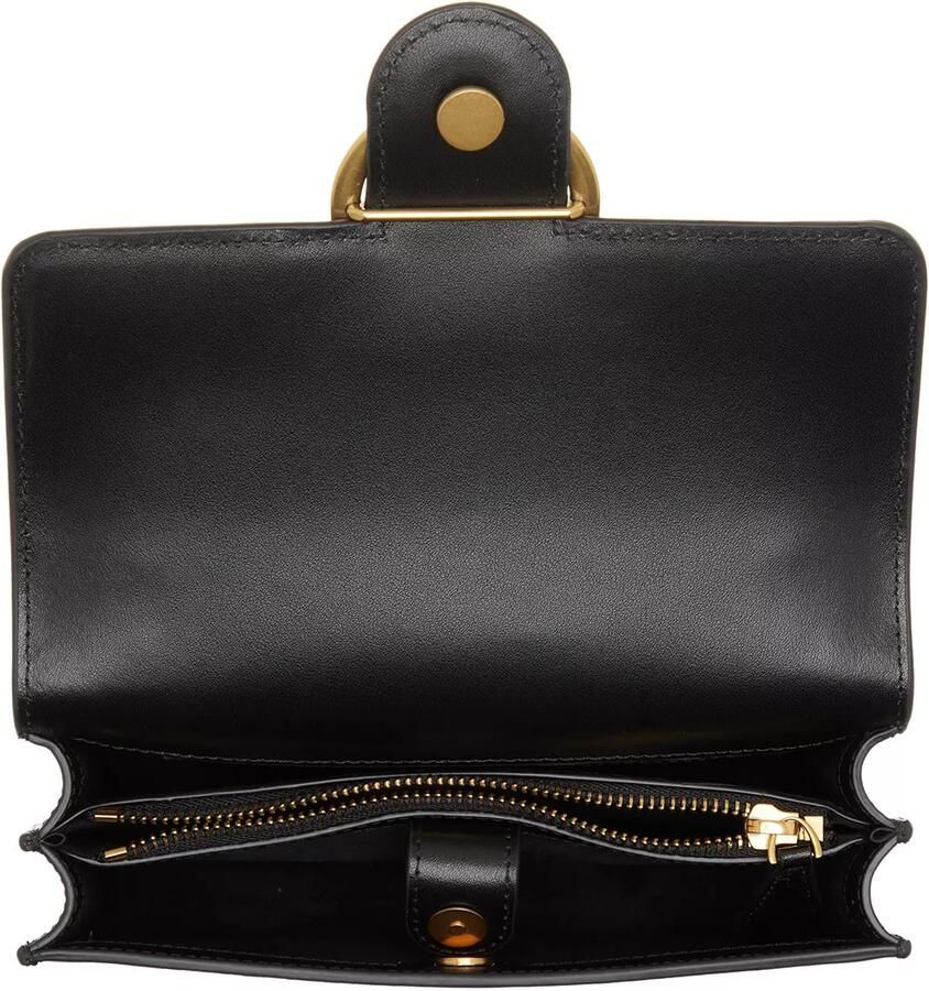 Pinko Love One Simply DC Mini Zwarte Leren Tas Black Dames