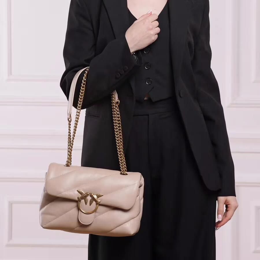 Pinko Gewatteerde Crossbody Tas Nude Neutrals Beige Dames