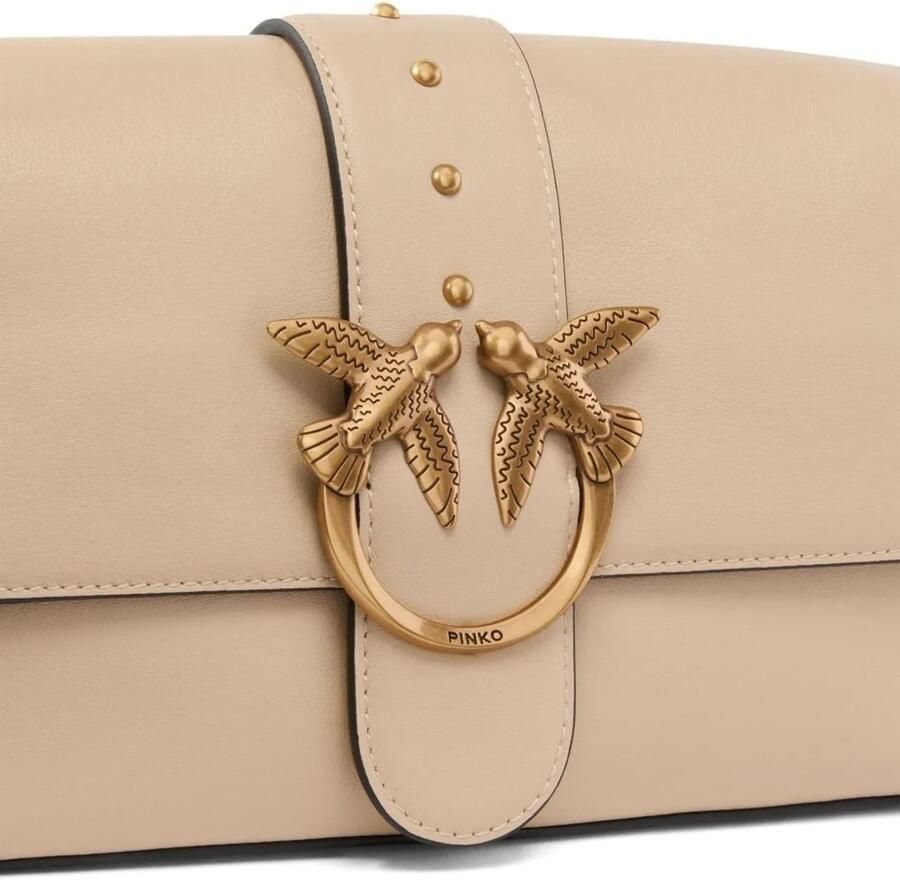 Pinko Beige Schoudertas Elegant Ontwerp Beige Dames