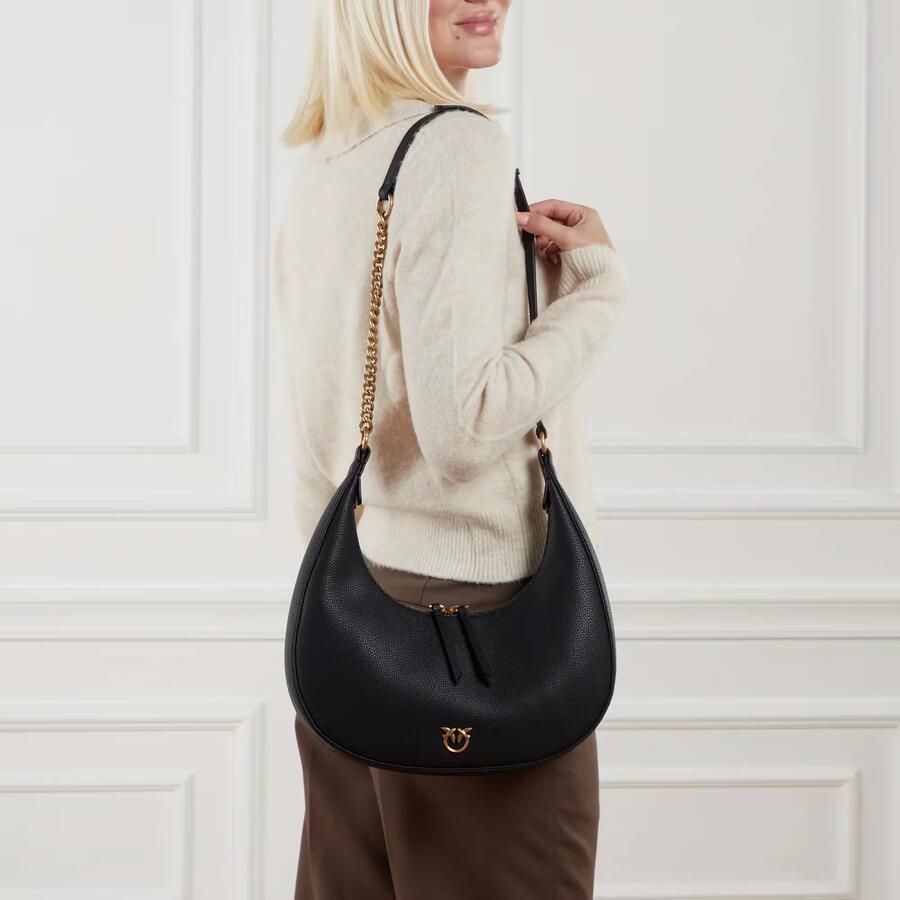 Pinko Zwarte leren handtas Dames tassencollectie Black Dames - Foto 3