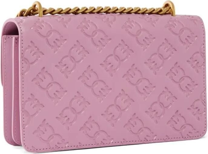 Pinko Hobo bags Foldover Top Pink Leather Shoulder Bag in roze