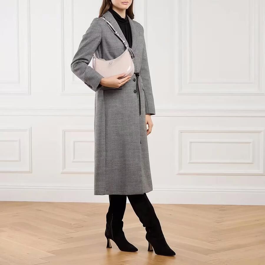 Pinko Stijlvolle leren schoudertas met logo Pink Dames