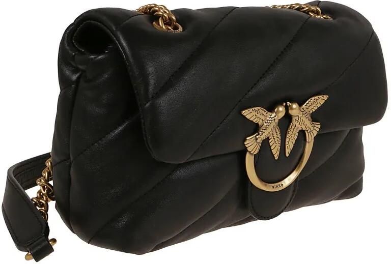 Pinko Hobo bags Love Puff Calfskin Shoulder Bag in zwart