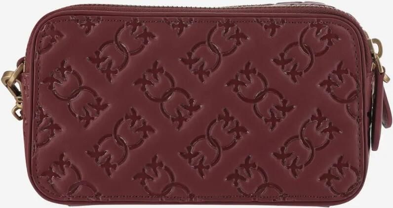 Pinko Hobo bags Monogram Leather Shoulder Bag in rood