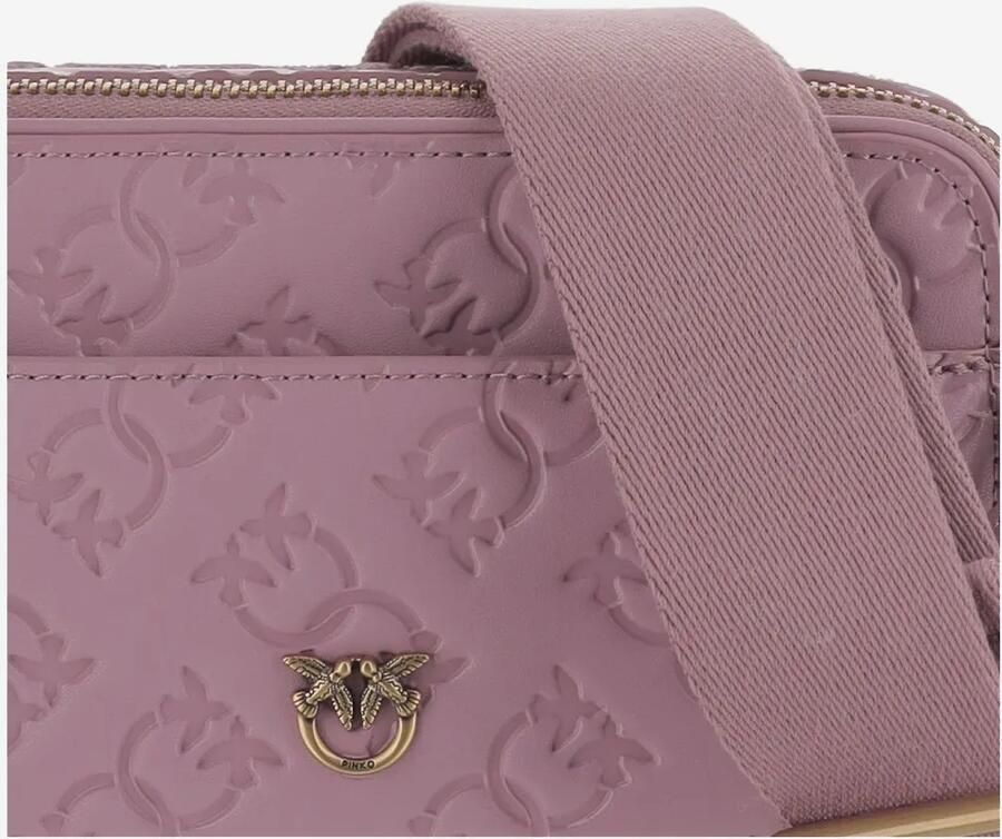 Pinko Hobo bags Monogram Leather Shoulder Bag in roze