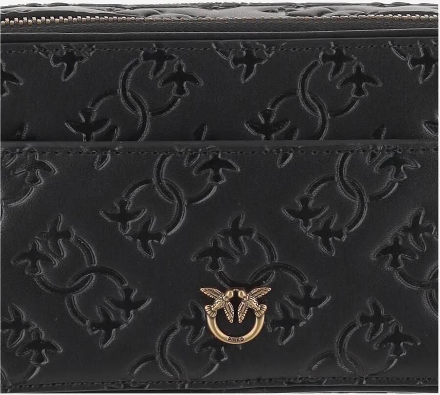 Pinko Stijlvolle Zwarte Schoudertas met Zakken Black Dames