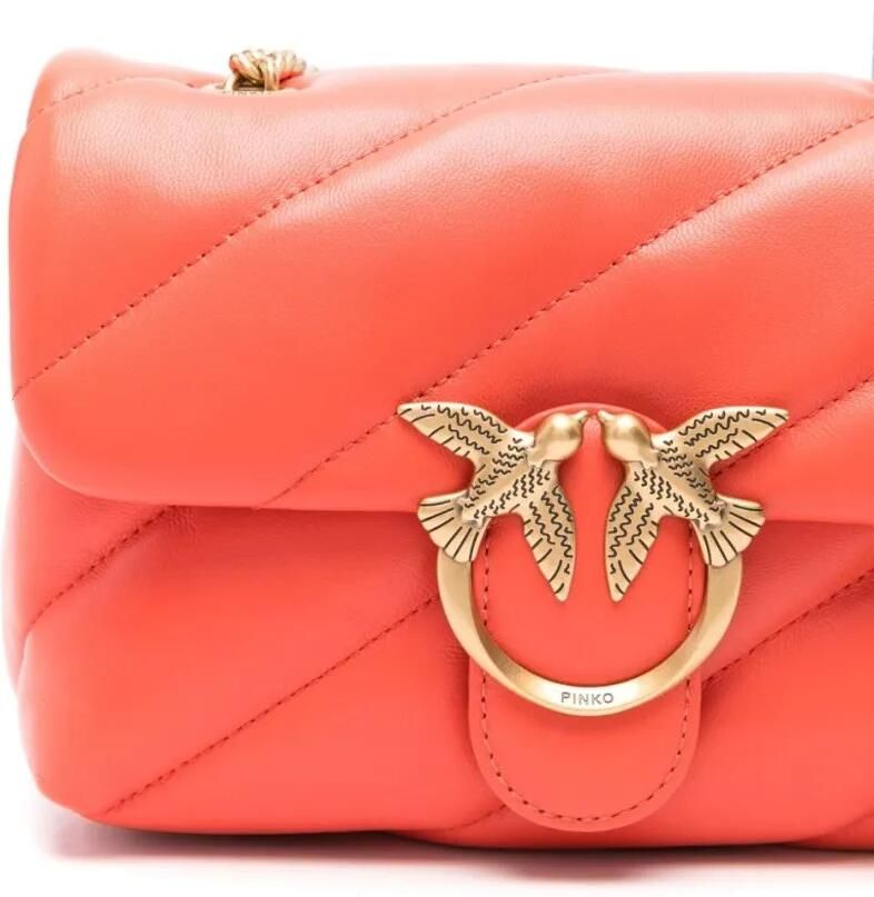 Pinko Hobo bags Burnt Orange Quilted Shoulder Bag With Chain-Link in oranje - Foto 5