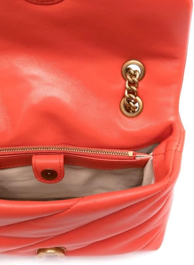 Pinko Hobo bags Burnt Orange Quilted Shoulder Bag With Chain-Link in oranje - Foto 4