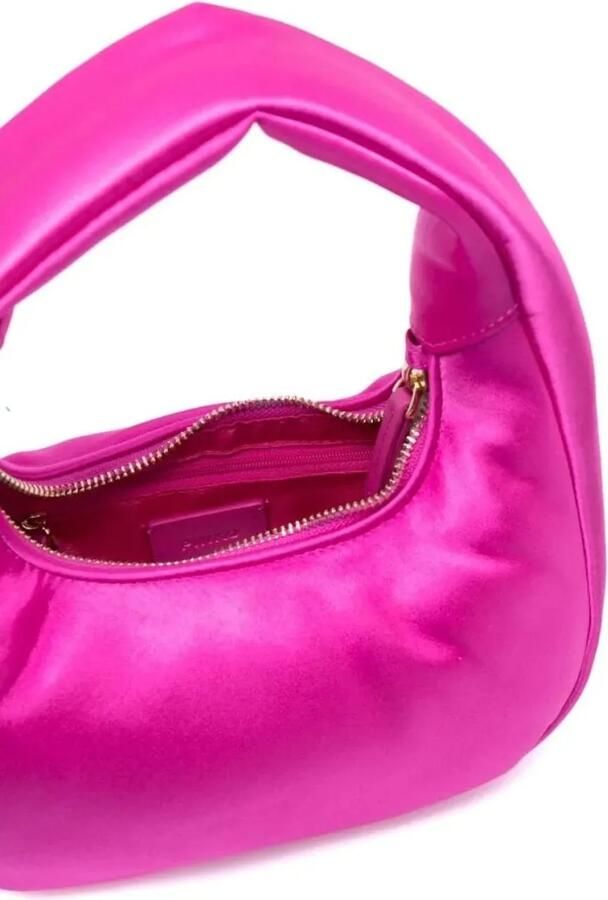 Pinko Fuchsia Satijn-Afgewerkte Tas met Kristallen Versiering Pink Dames - Foto 6