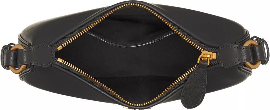 Pinko Halvemaan Leren Schoudertas met Love Birds Appliqué Black Dames - Foto 2