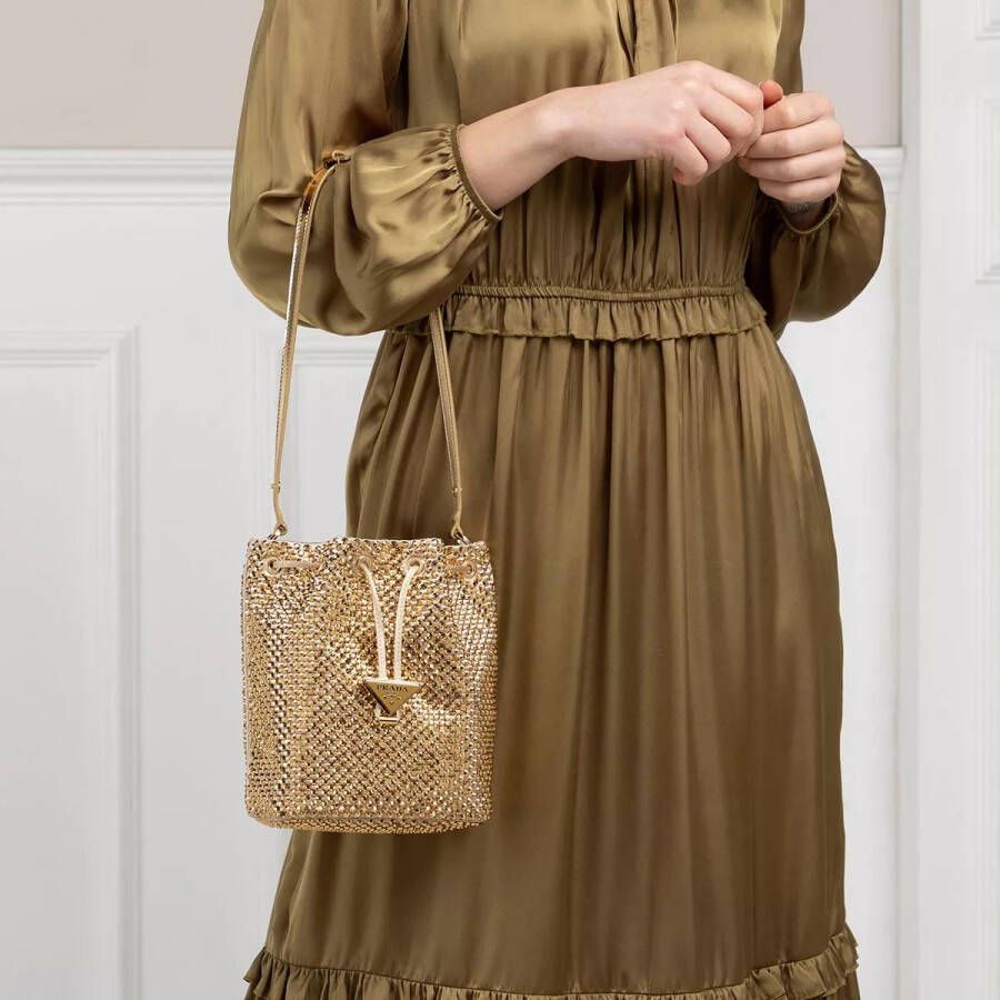 Prada Bucket bags Mini Bag Chrystals in goud