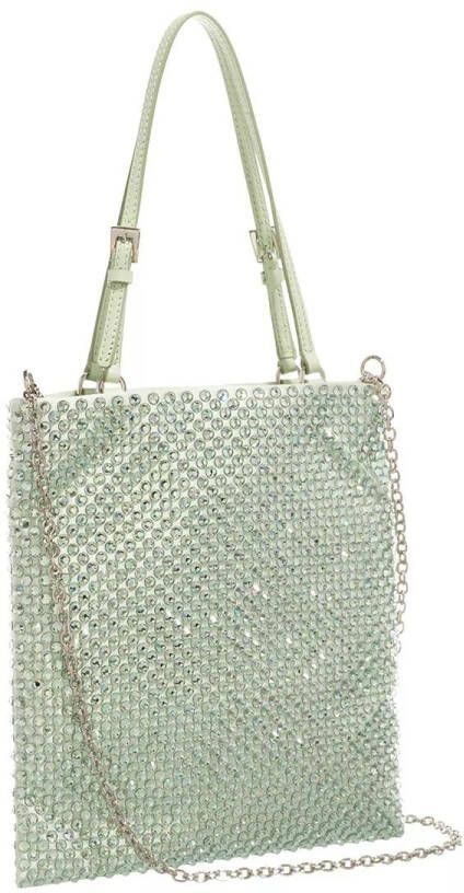 Prada Totes Crystal Embellished Satin Handbag in groen