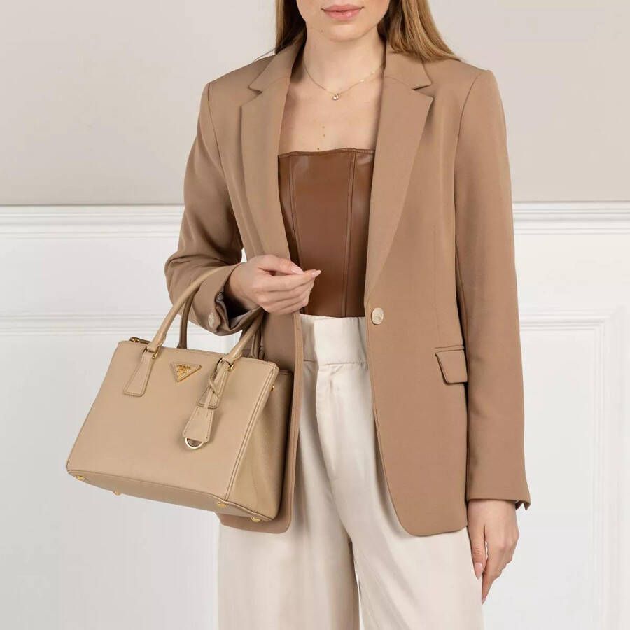 Prada Totes Galleria Media Saffiano Lux in beige