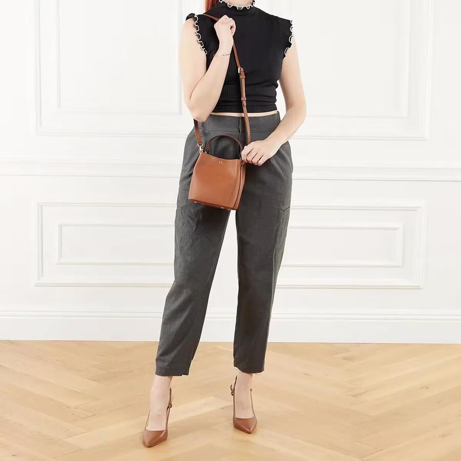 Lauren Ralph Lauren Handtas van runderleer met labelapplicatie model 'REESE' - Foto 4