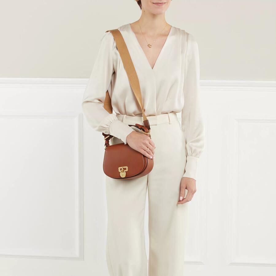 Ralph Lauren Leren Bruine Dames Tas met Logo Voorsluiting Brown Dames - Foto 2