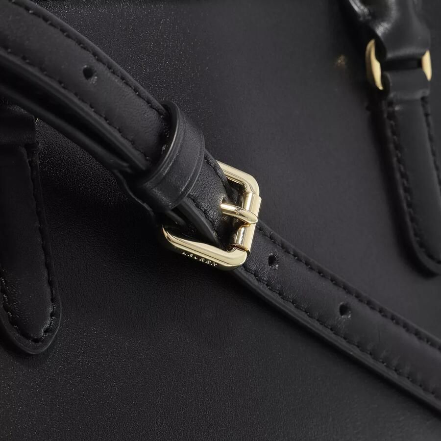 Ralph Lauren Zwarte Leren Handtas met Meerdere Compartimenten Black Dames