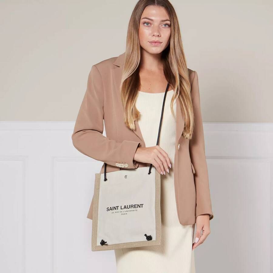 Saint Laurent Crossbody bags Universite Flat Crossbody Bag Canvas in beige